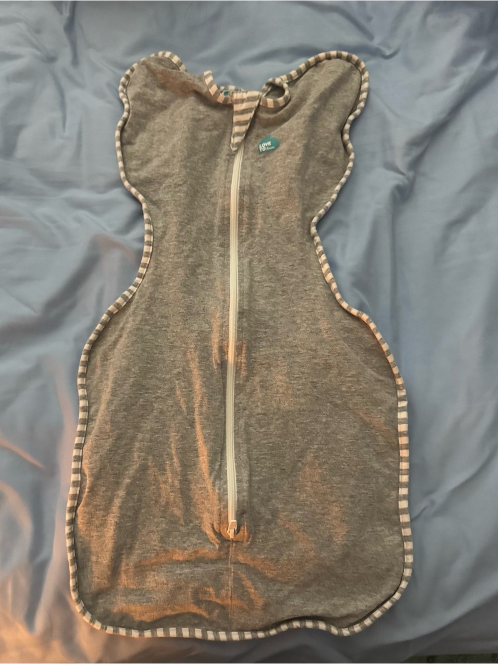 Love to Dream Gray Baby Swaddle Sleep Sack with Zipper